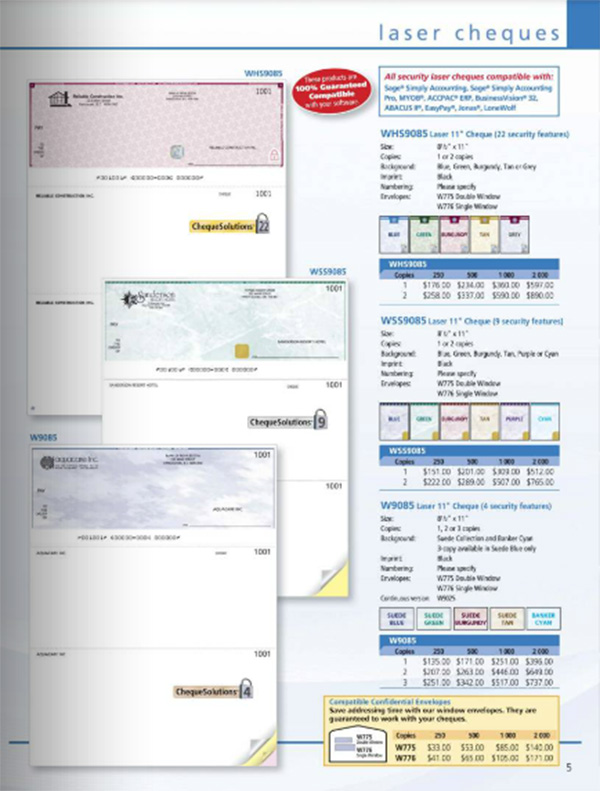 Popular laser cheques